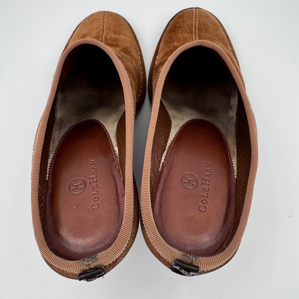 Cole Haan Womens 8B Brown Suede Wedge Mules Slip On Clogs D2017688 - Picture 7 of 9